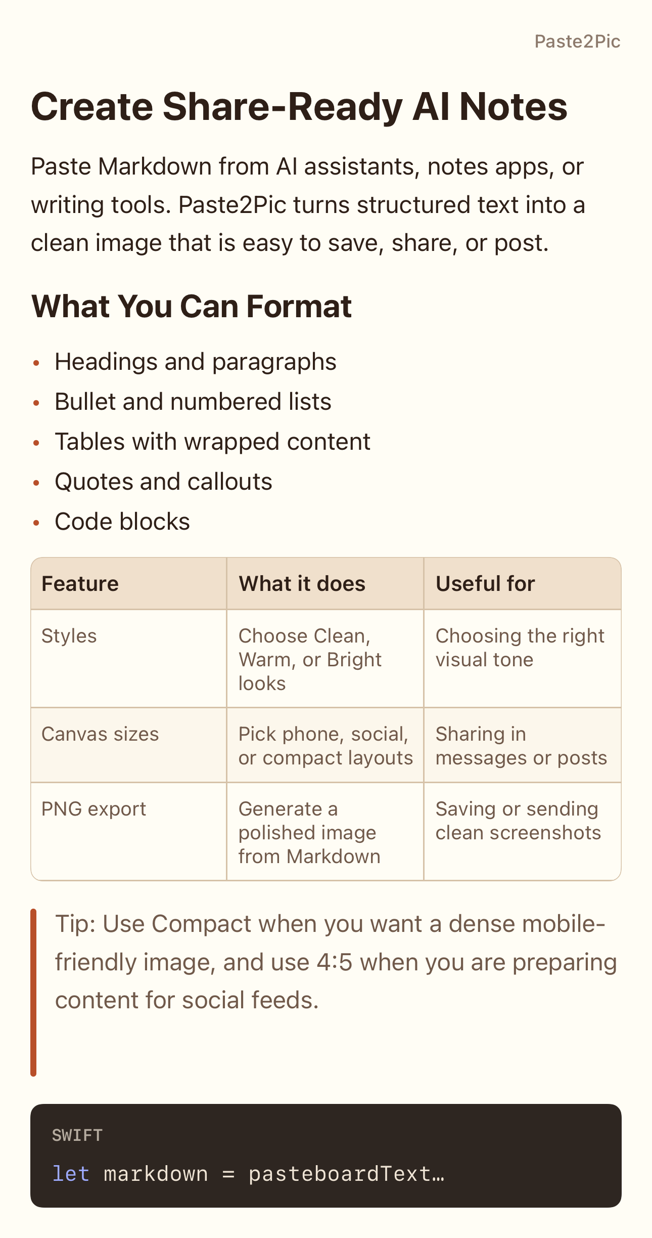 Paste2Pic Warm style output
